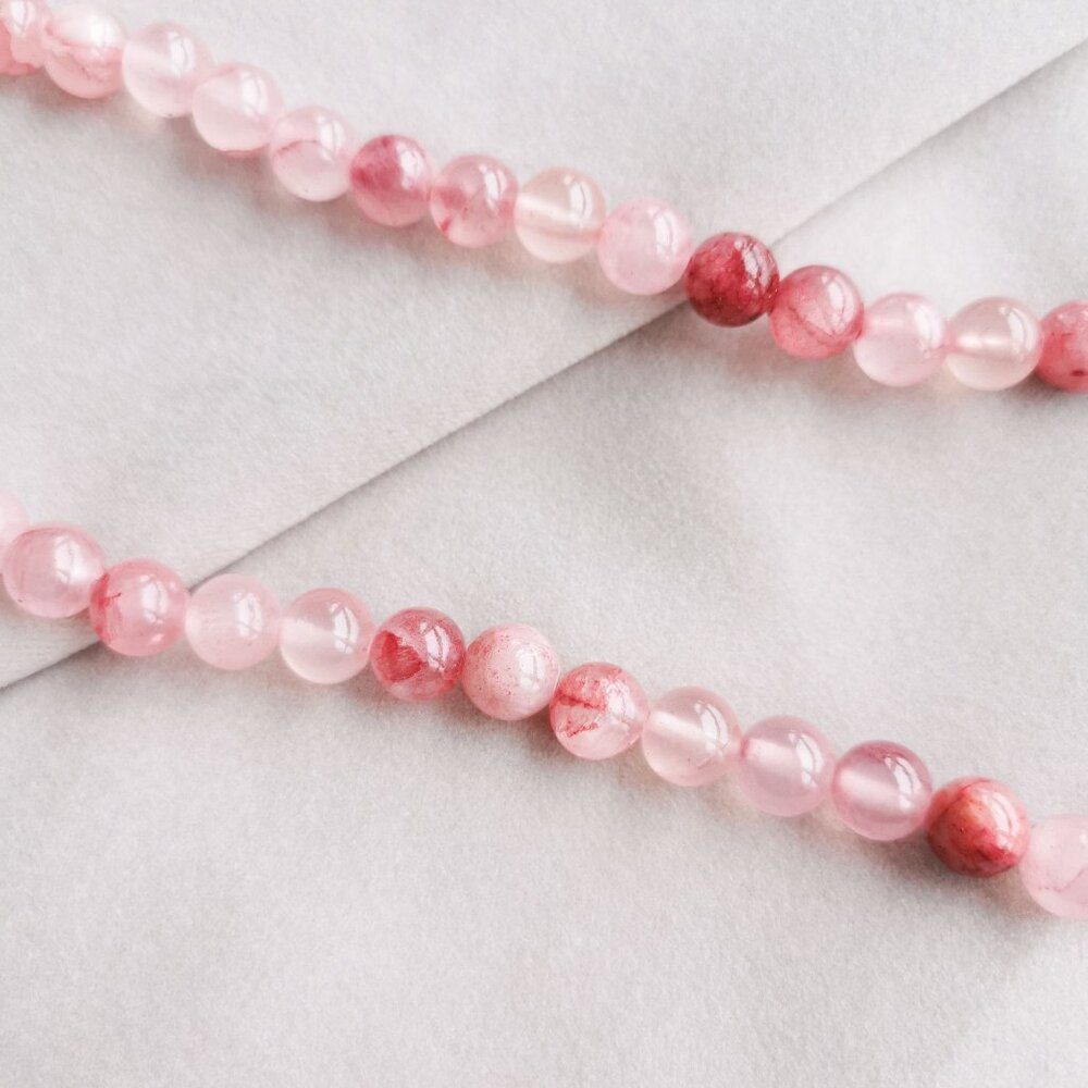 8mm | Pink Afghan Jade Round Beads DIY - Picture 2 of 3